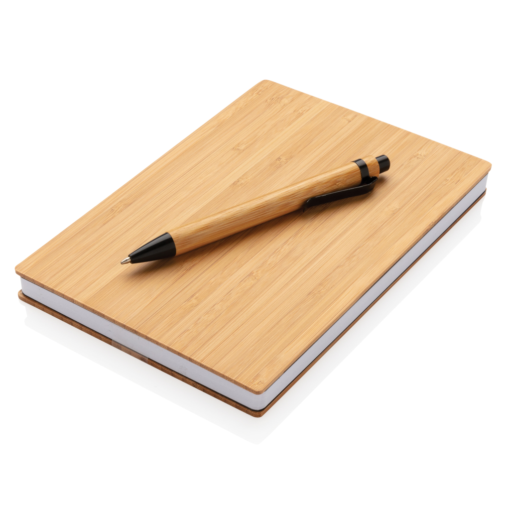 Juego de libreta A5 y bolígrafo Bamboo - Oficina - Regalo Promocional Personalizado - imagen 3
