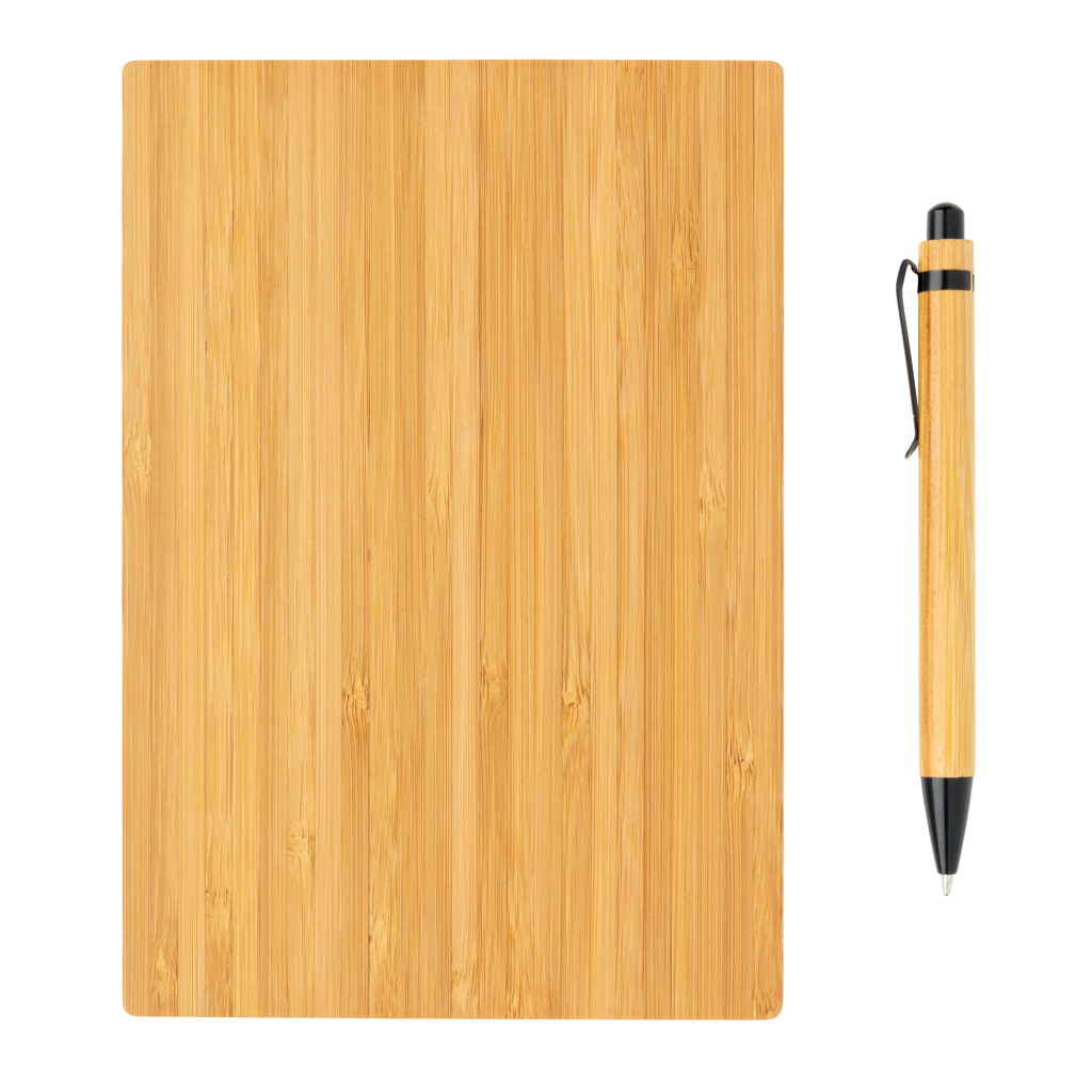 Juego de libreta A5 y bolígrafo Bamboo - Oficina - Regalo Promocional Personalizado - imagen 5