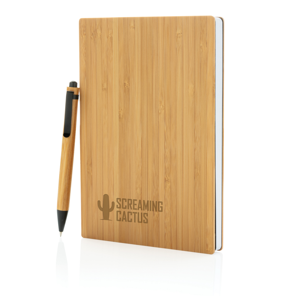 Juego de libreta A5 y bolígrafo Bamboo - Oficina - Regalo Promocional Personalizado - imagen 6