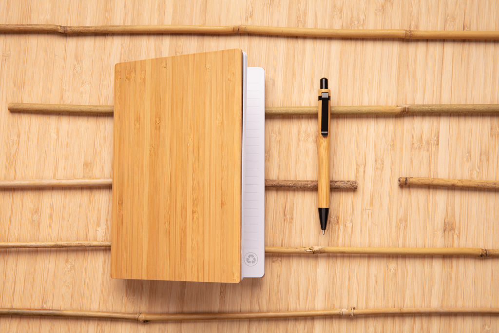 Juego de libreta A5 y bolígrafo Bamboo - Oficina - Regalo Promocional Personalizado - imagen 7