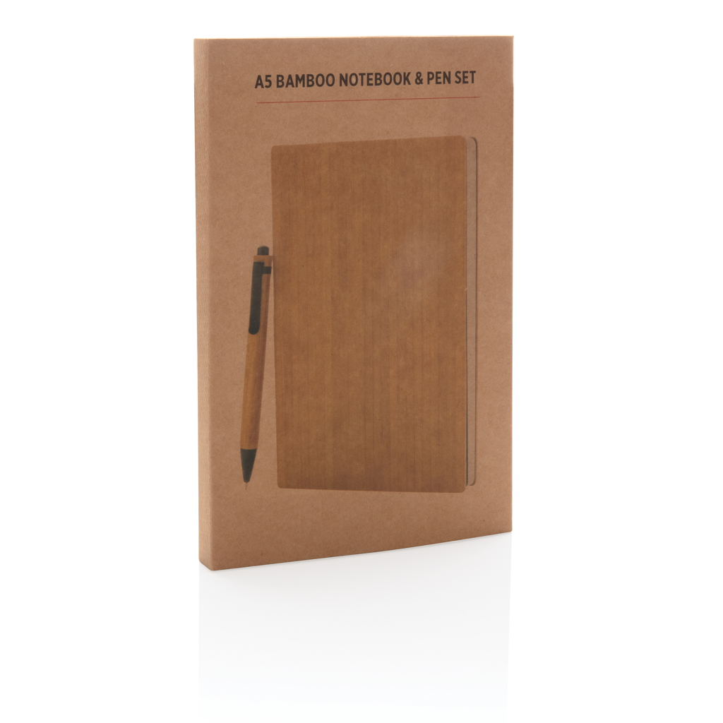 Juego de libreta A5 y bolígrafo Bamboo - Oficina - Regalo Promocional Personalizado - imagen 9