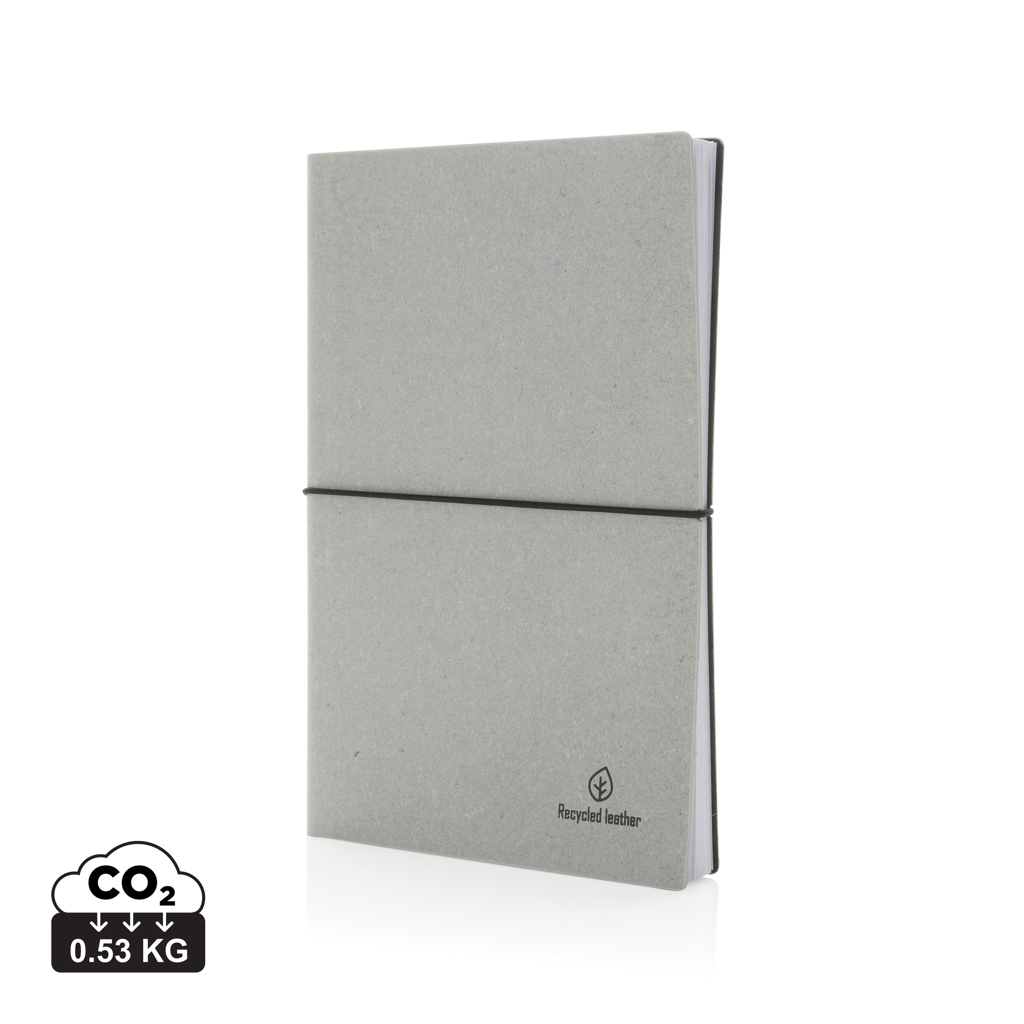 Libreta A5 de cuero reciclado GRS - Oficina - Regalo Promocional Personalizado