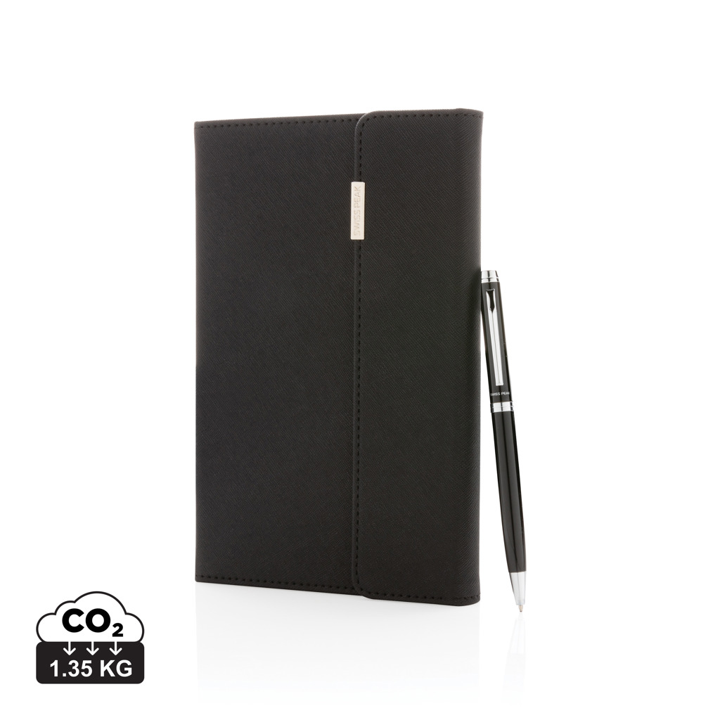 Set de libreta A5 y bolígrafo Swiss Peak deluxe - Oficina - Regalo Promocional Personalizado
