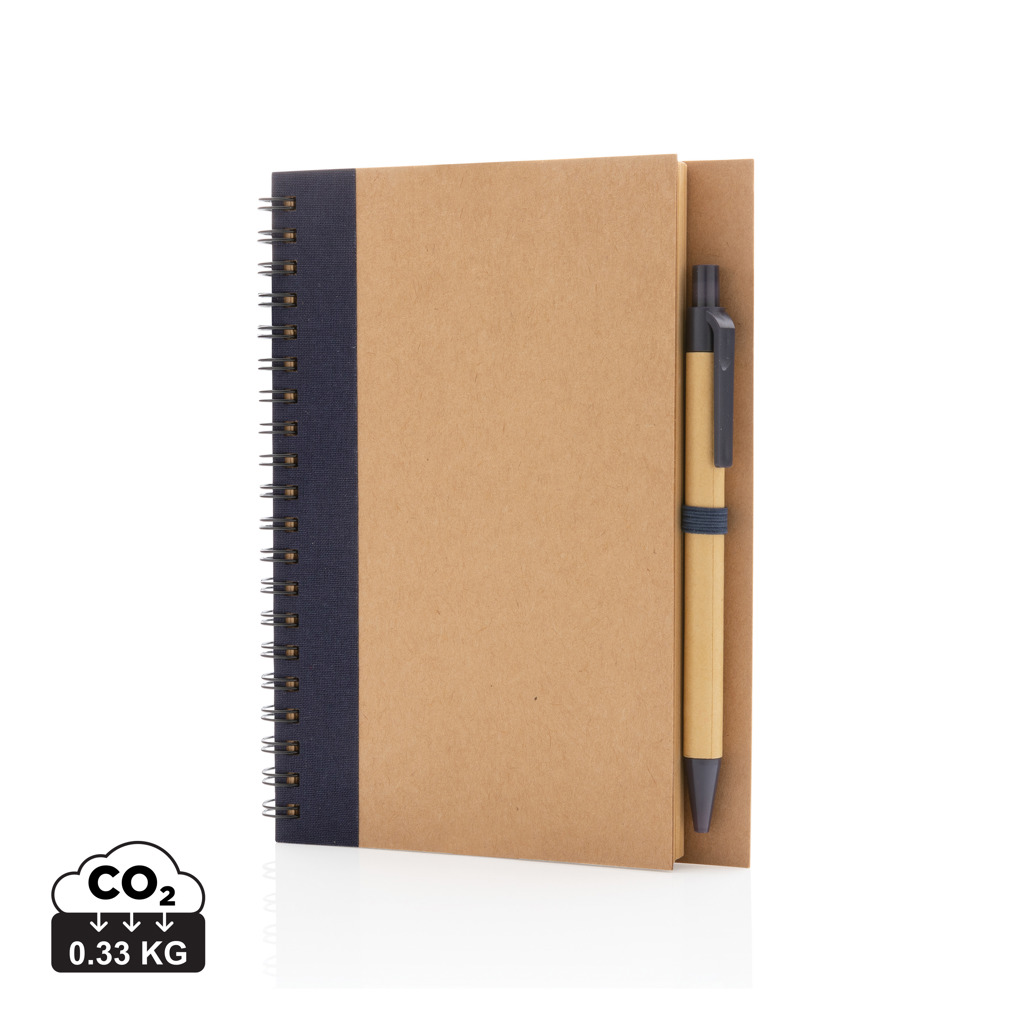 Cuaderno de espiral kraft con bolígrafo