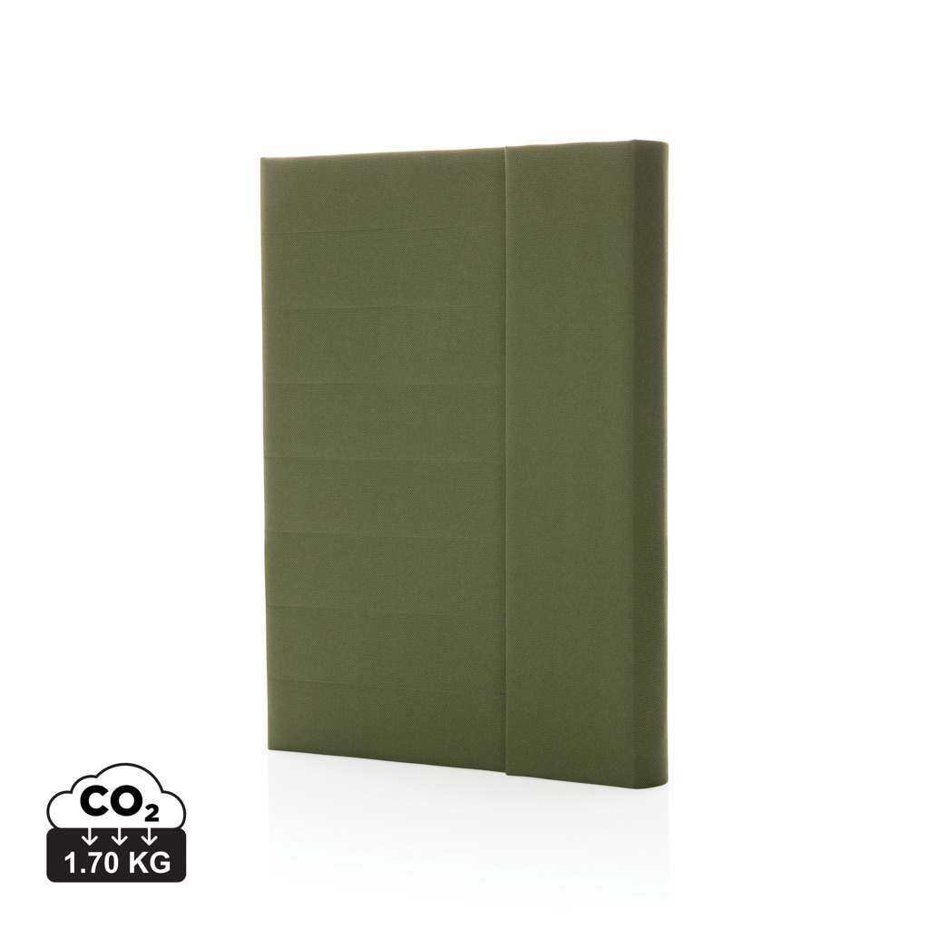 Libreta A5 con cierre magnético personalizada Impact Aware de RPET - Oficina - Regalo Promocional Personalizado