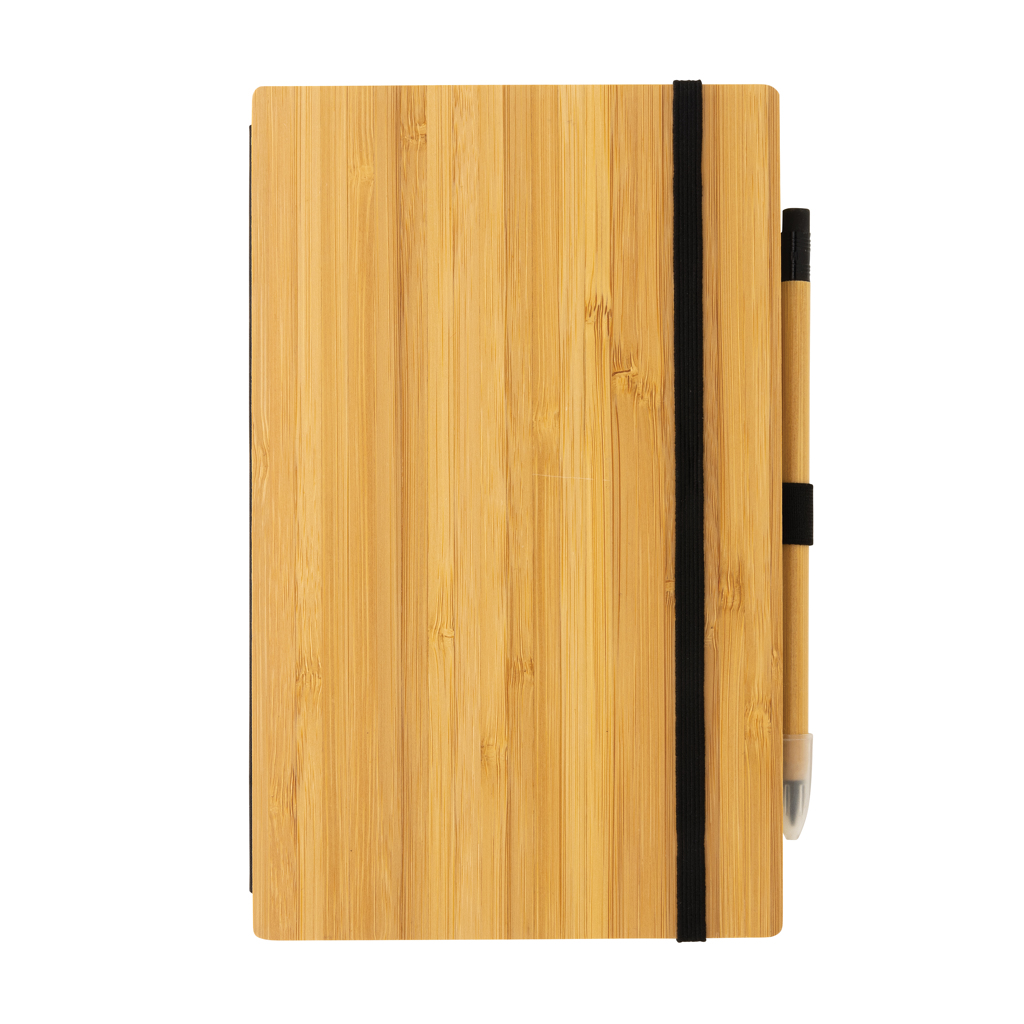 Set de cuaderno y lápiz infinito de bambú - Set de escritura personalizados - Regalo Promocional Personalizado - imagen 5