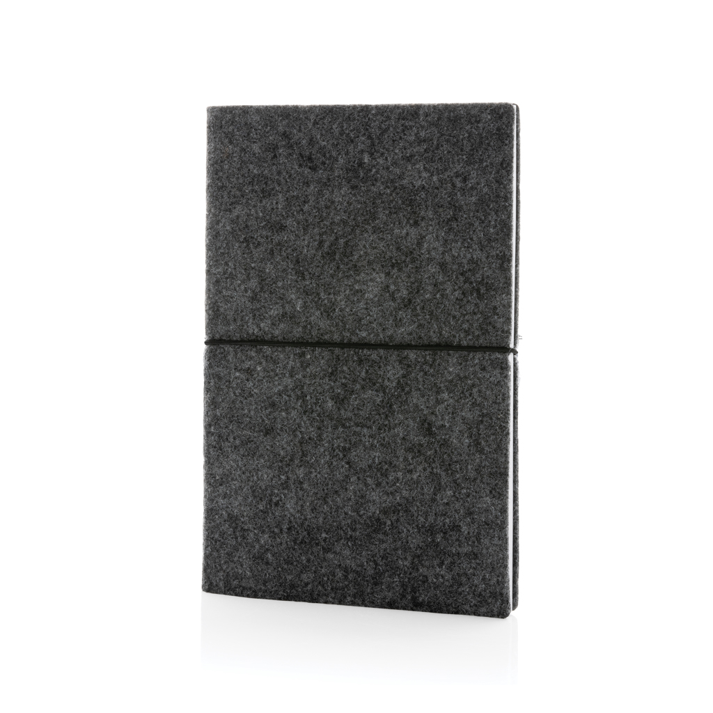 Libreta A5 tapa blanda de fieltro reciclado - Oficina - Regalo Promocional Personalizado - vista alternativa