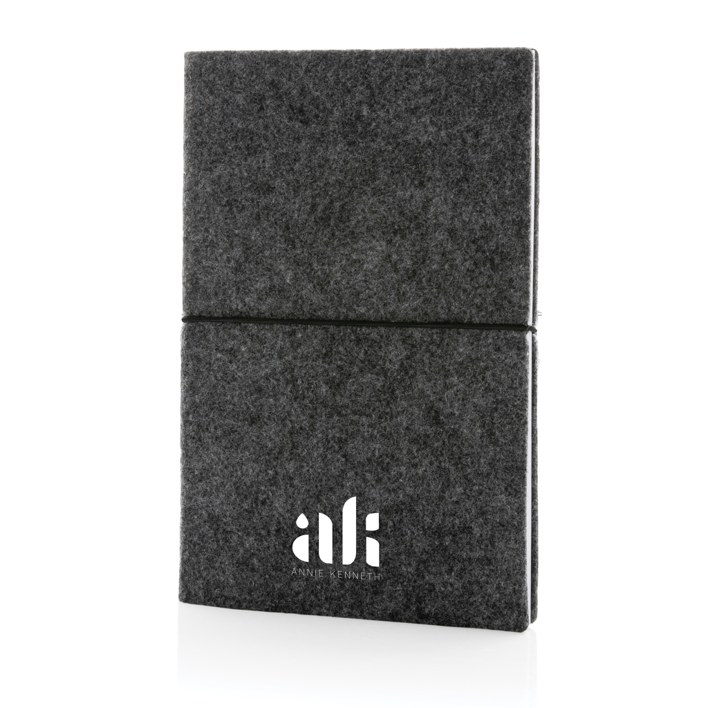 Libreta A5 tapa blanda de fieltro reciclado - Oficina - Regalo Promocional Personalizado - imagen 6