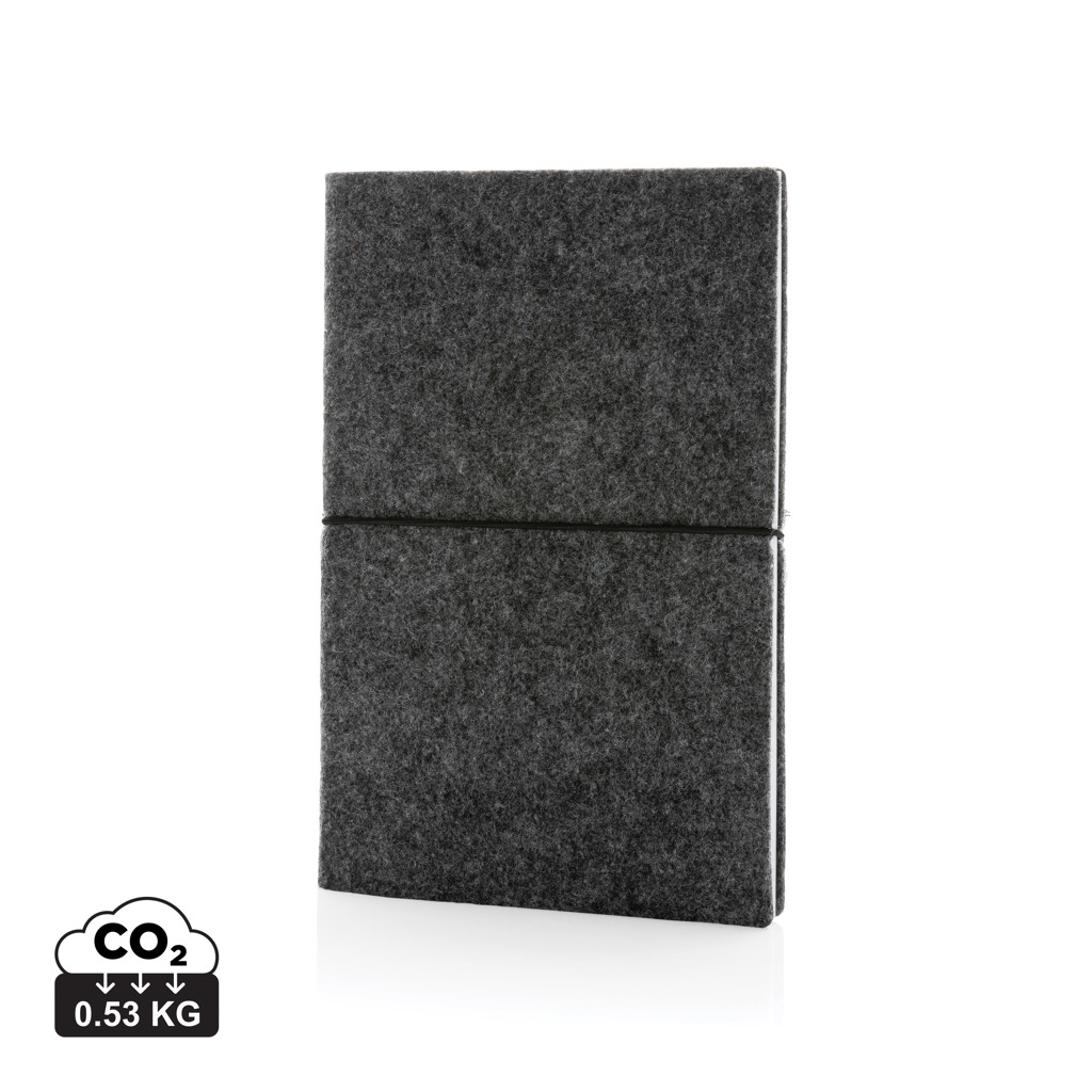 Libreta A5 tapa blanda de fieltro reciclado - Oficina - Regalo Promocional Personalizado