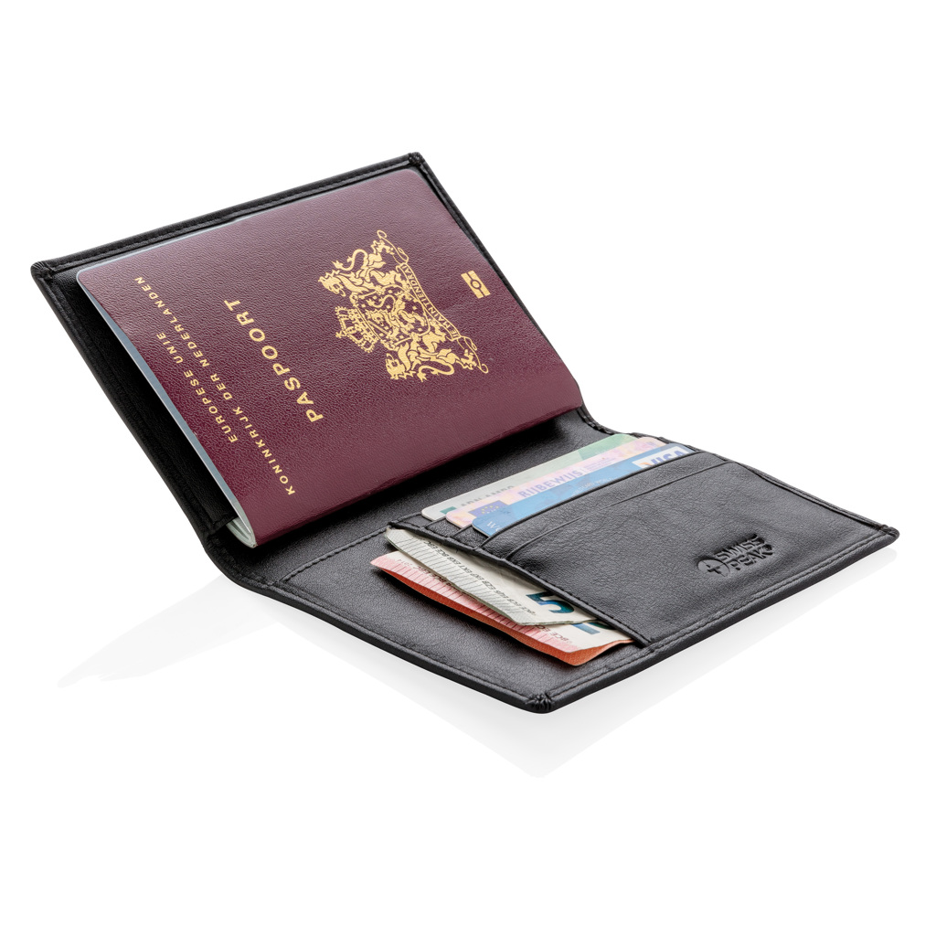 Cartera para pasaporte personalizada RFID Swiss Peak anti escáner - Carteras y monederos personalizados - Regalo Promocional Personalizado - imagen 3