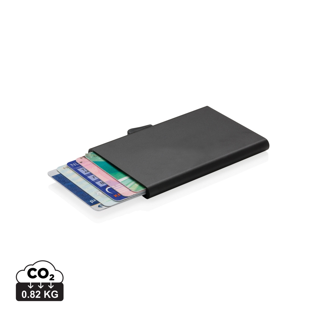 Tarjetero RFID personalizado C-Secure de aluminio sólido - Viaje - Regalo Promocional Personalizado