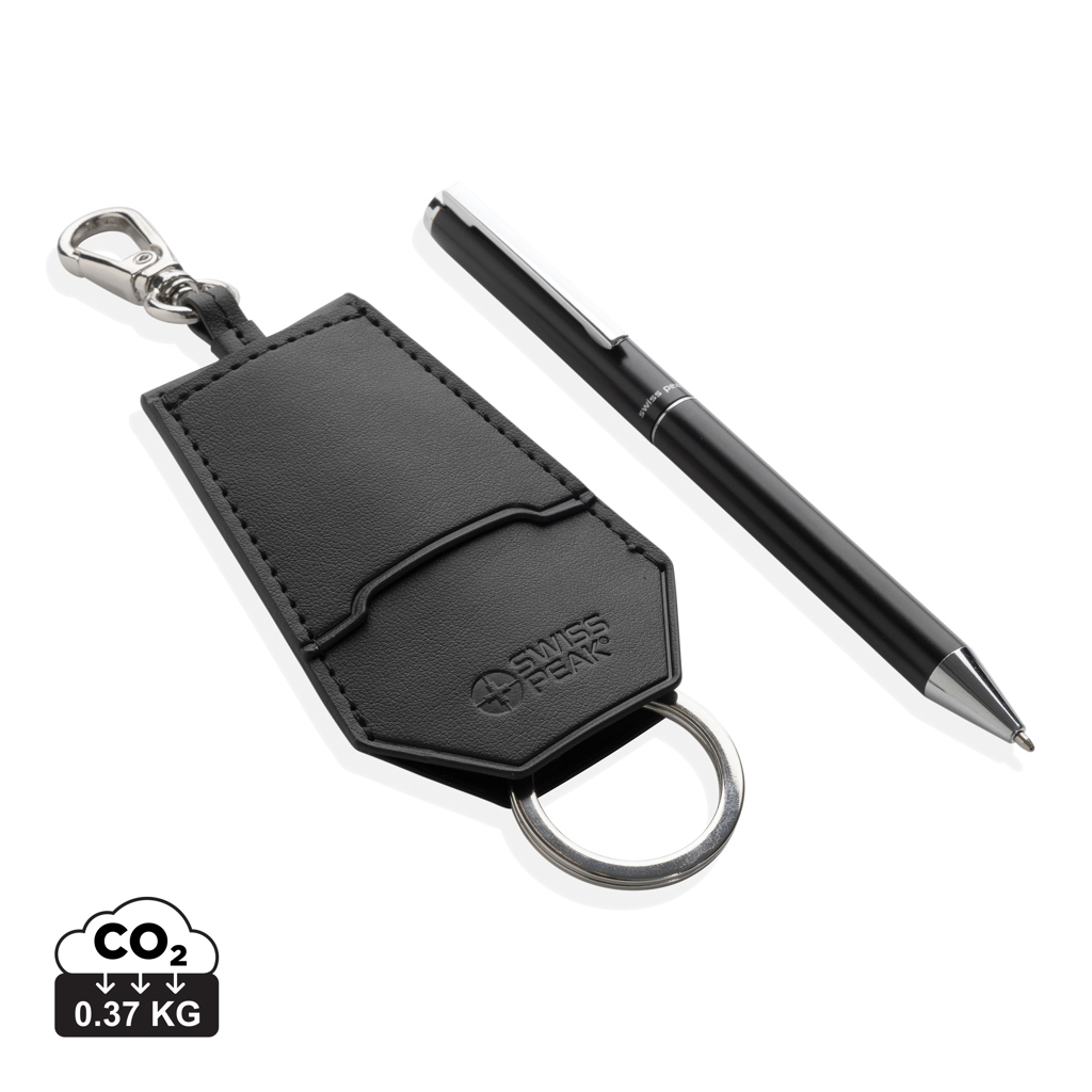 Set  bolígrafos llavero personalizado Tula de PU reciclado RCS - Set de escritura personalizados - Regalo Promocional Personalizado