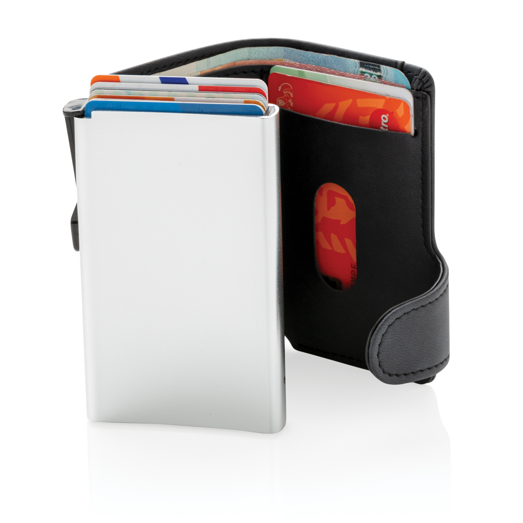 Tarjetero RFID personalizado de aluminio con billetera PU - Viaje - Regalo Promocional Personalizado - imagen 4