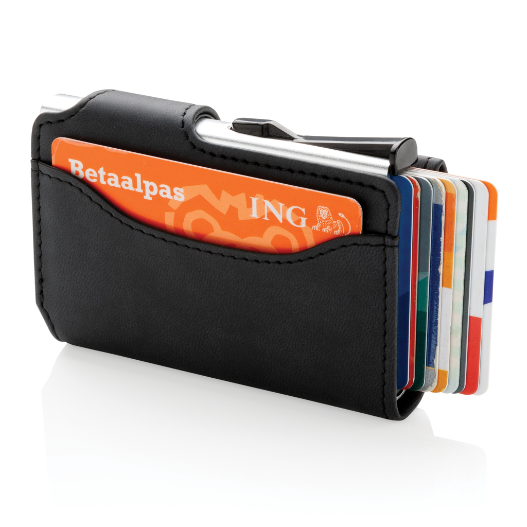 Tarjetero RFID personalizado de aluminio con billetera PU - Viaje - Regalo Promocional Personalizado - imagen 5