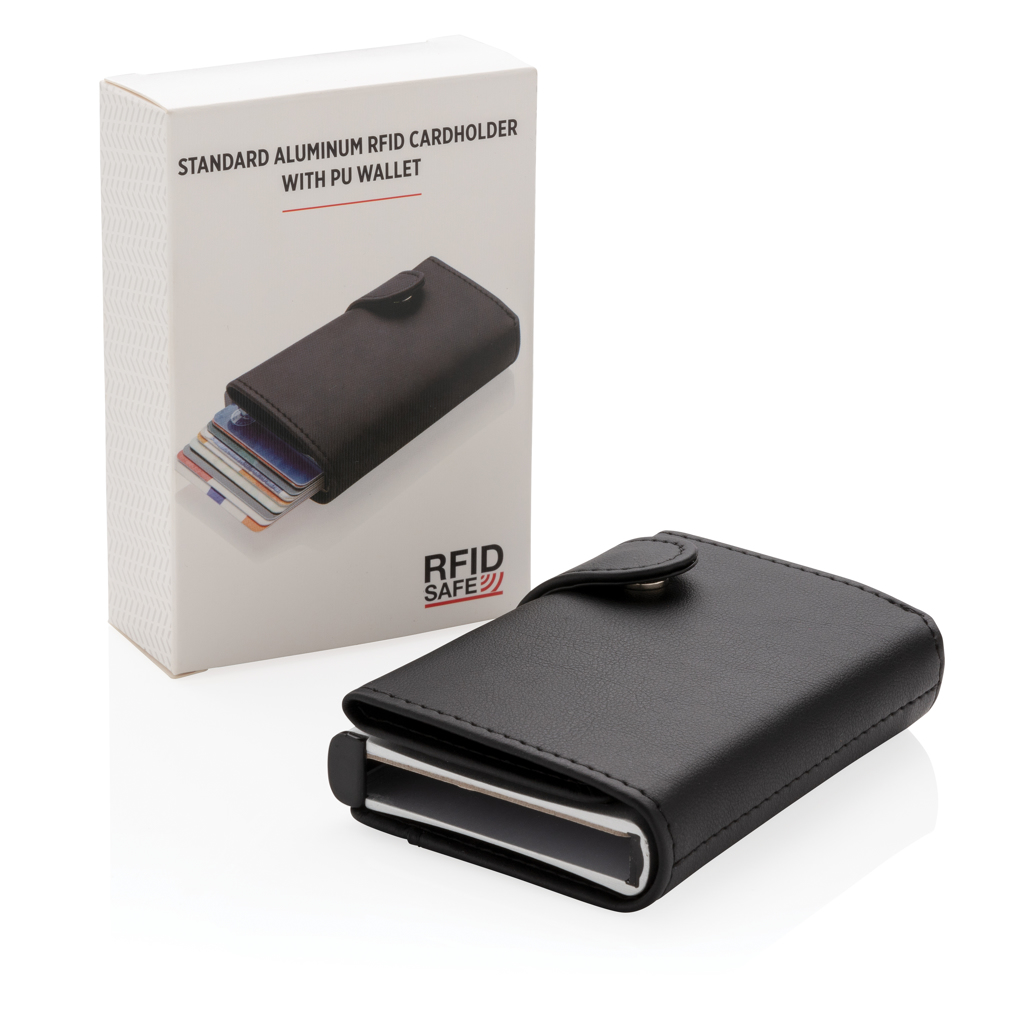 Tarjetero RFID personalizado de aluminio con billetera PU - Viaje - Regalo Promocional Personalizado - imagen 10