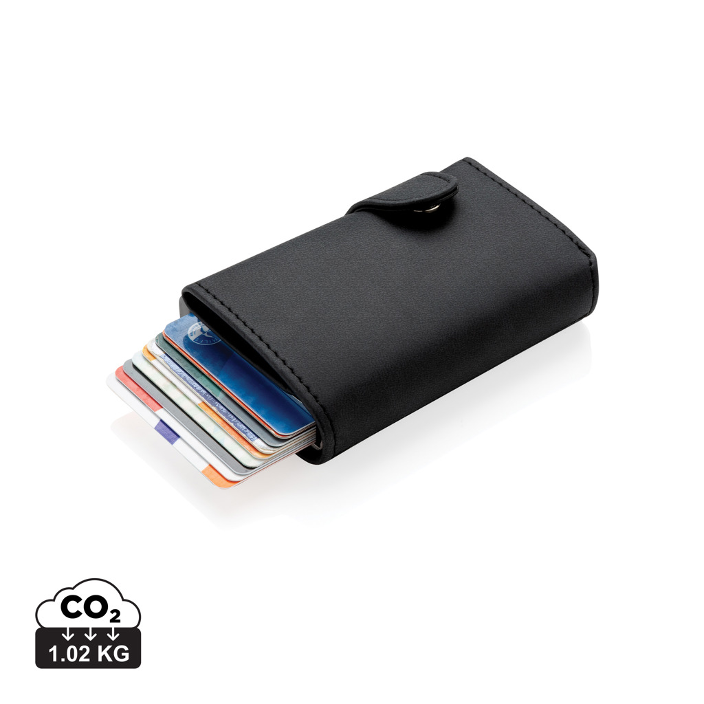 Tarjetero RFID personalizado de aluminio con billetera PU - Viaje - Regalo Promocional Personalizado