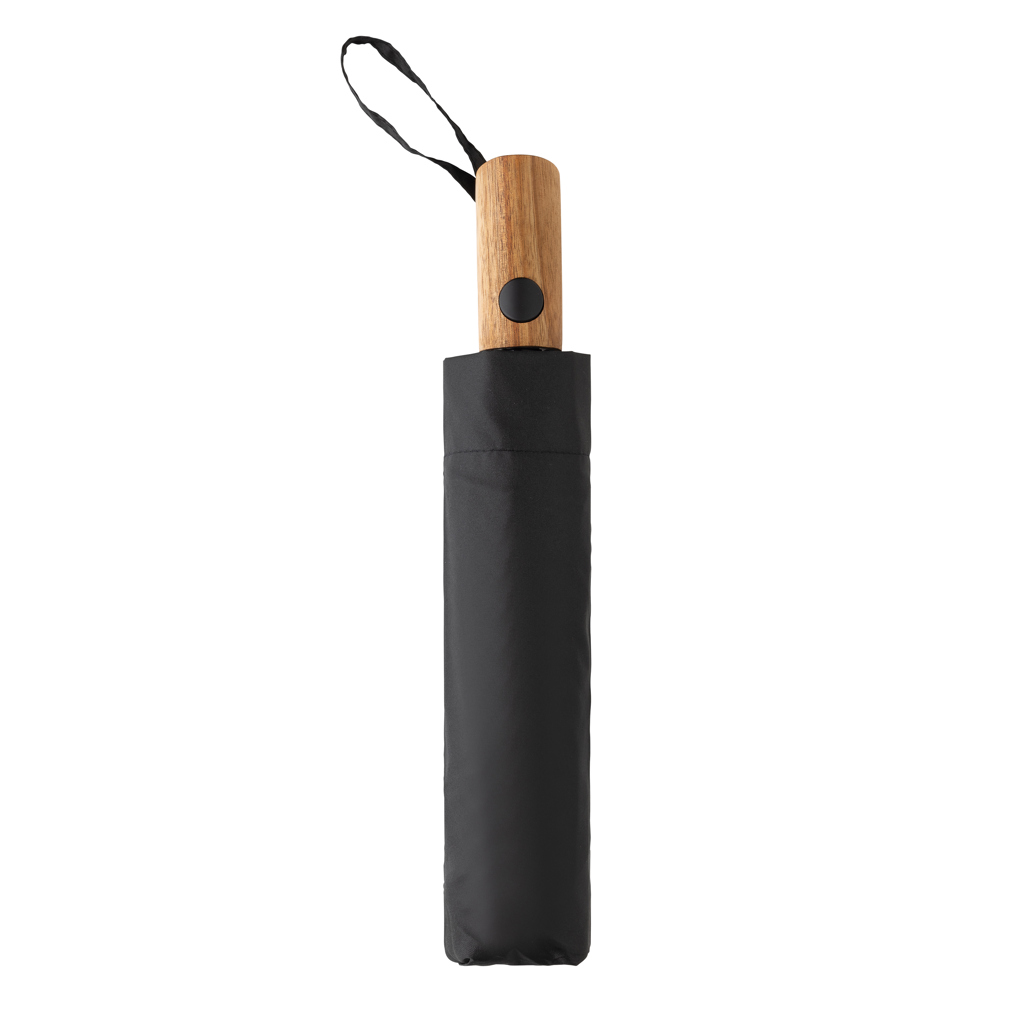 Mini paraguas personalizado Kaycey 21" Aware RPET con acacia - Paraguas personalizados - Regalo Promocional Personalizado - imagen 4