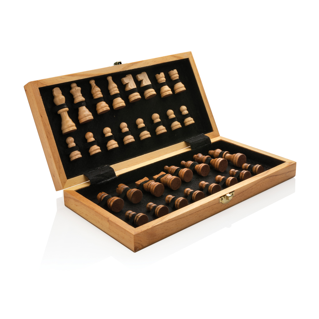 Juego ajedrez personalizado plegable Luxury madera certificada FSC - Niños y Juegos - Regalo Promocional Personalizado - imagen 3