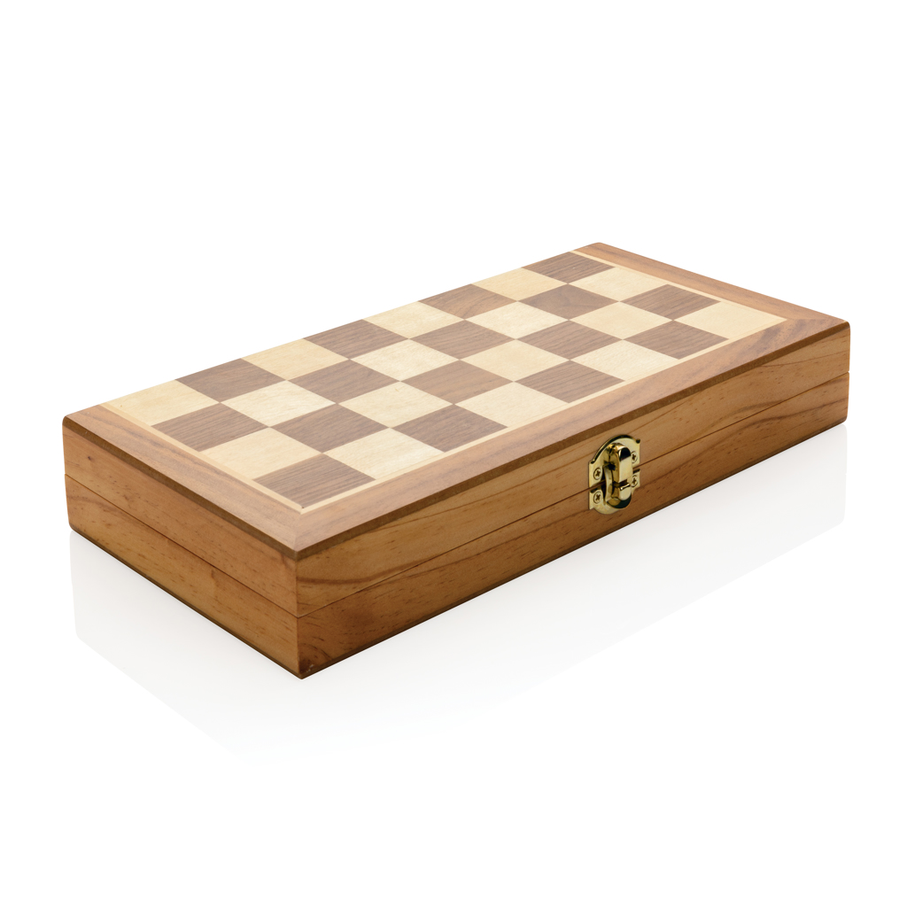 Juego ajedrez personalizado plegable Luxury madera certificada FSC - Niños y Juegos - Regalo Promocional Personalizado - imagen 4
