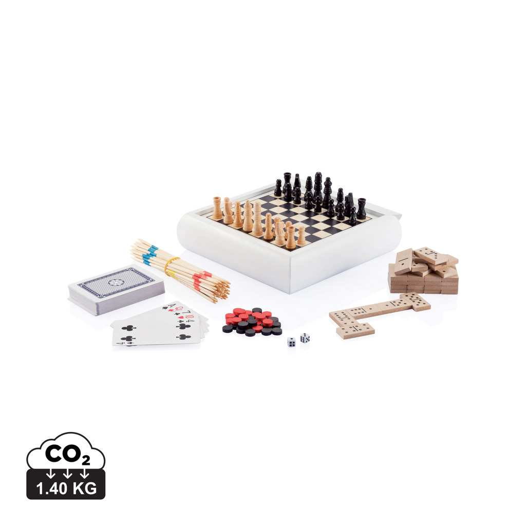 Set juegos 5 en 1 personalizado madera pino certificada FSC