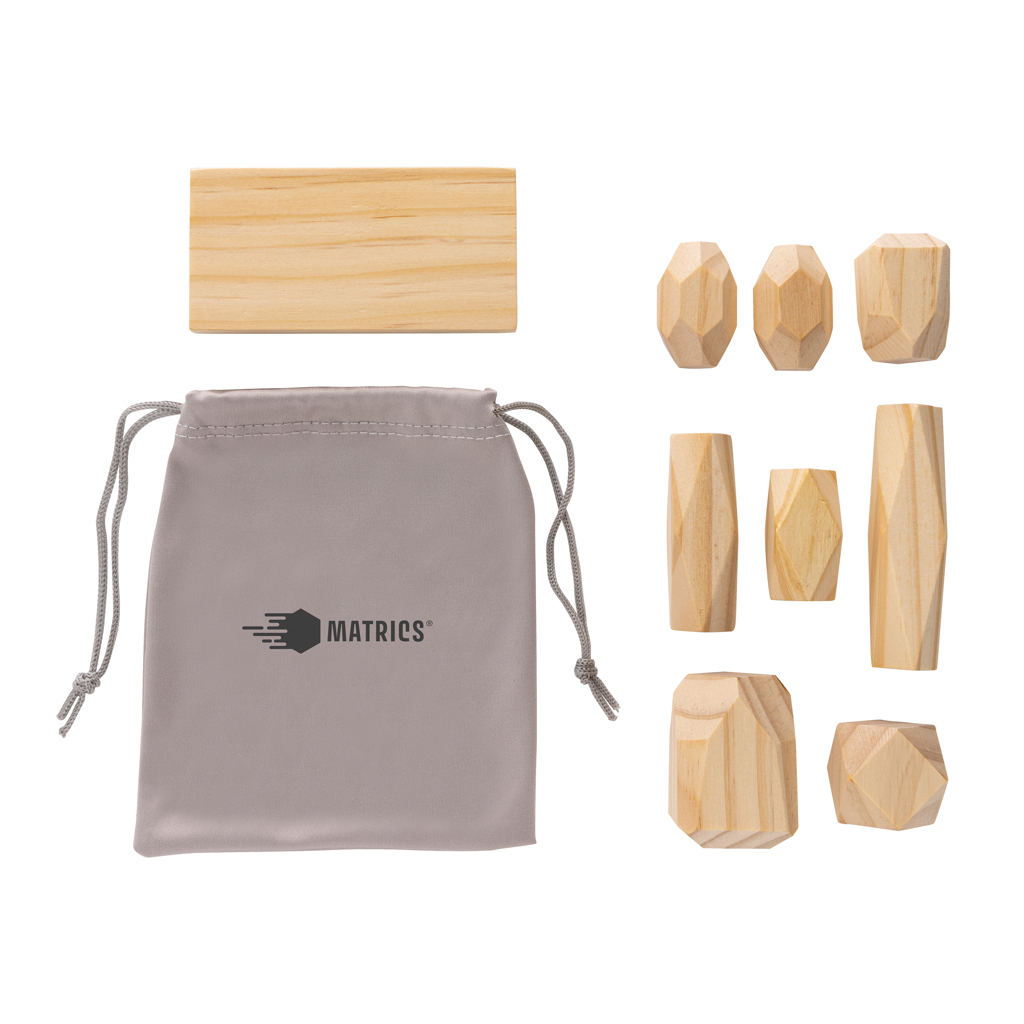 Piedras equilibrio personalizada madera Ukiyo Crios en bolsa reciclada - Niños y Juegos - Regalo Promocional Personalizado - imagen 5