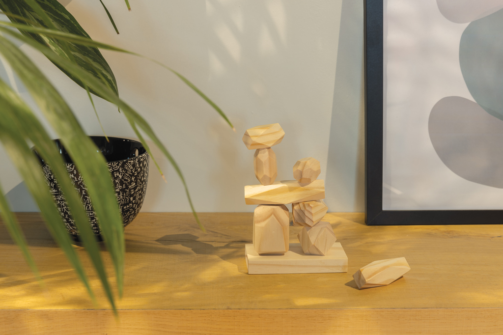Piedras equilibrio personalizada madera Ukiyo Crios en bolsa reciclada - Niños y Juegos - Regalo Promocional Personalizado - imagen 6