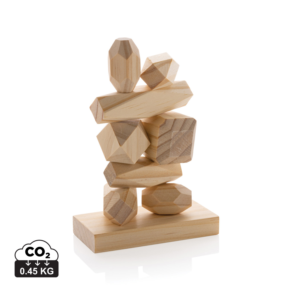 Piedras equilibrio personalizada madera Ukiyo Crios en bolsa reciclada - Niños y Juegos - Regalo Promocional Personalizado