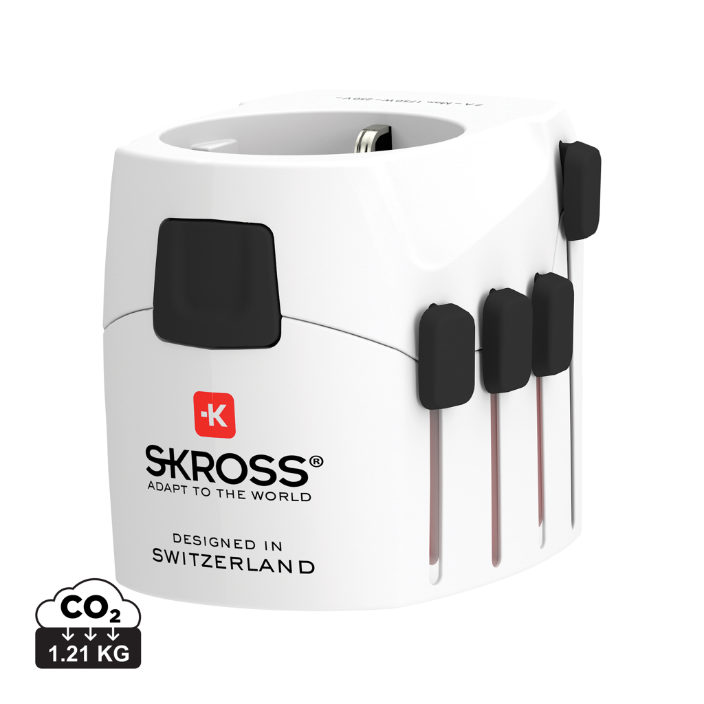 Adaptador viaje mundial personalizado SKROSS Pro 3 polos - Tecnología - Regalo Promocional Personalizado