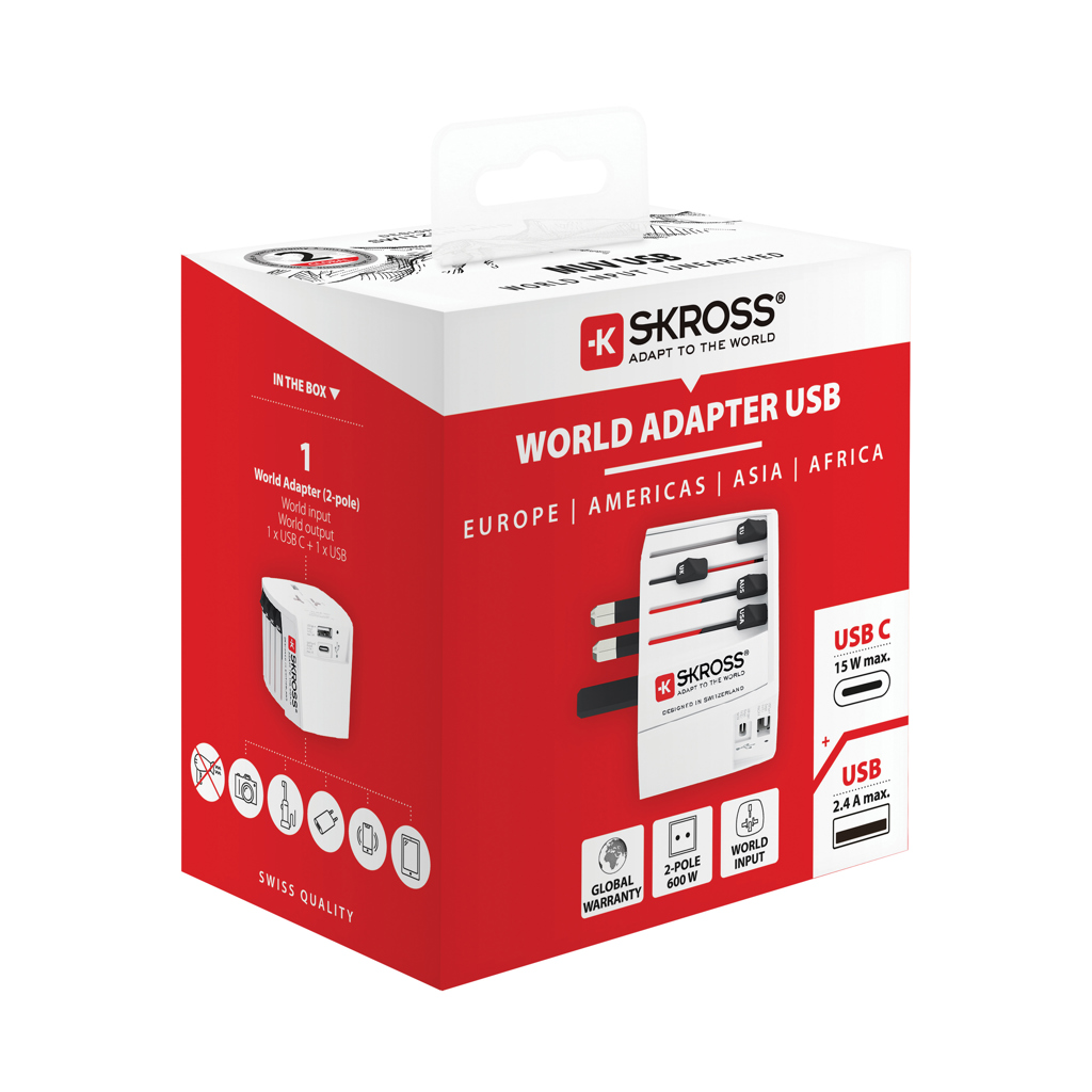 Adaptador viaje mundial personalizado SKROSS USB MUV con USB C - Tecnología - Regalo Promocional Personalizado - imagen 9