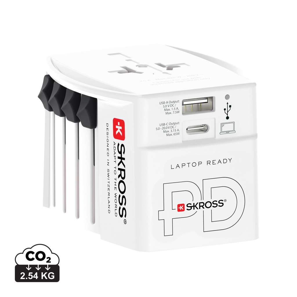 Adaptador viaje mundial personalizado SKROSS MUV 65W PD con cable C USB - Tecnología - Regalo Promocional Personalizado