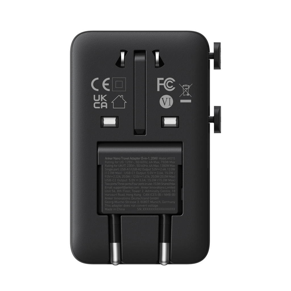 Adaptador de viaje Anker 20W Nano 5 en 1 - Tecnología - Regalo Promocional Personalizado - imagen 9