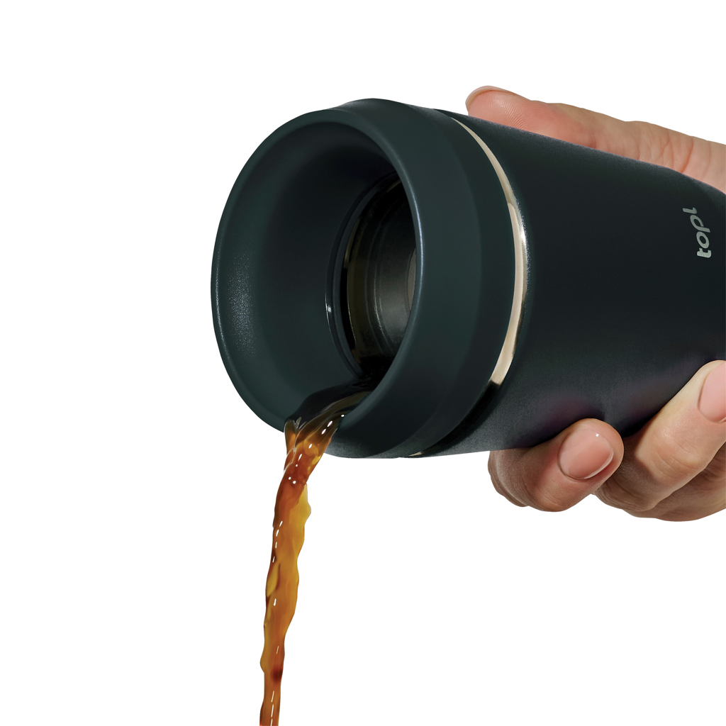 Taza personalizada Topl To Go de acero reciclado con tapa 360 patentada - Termos personalizados - Regalo Promocional Personalizado - imagen 4