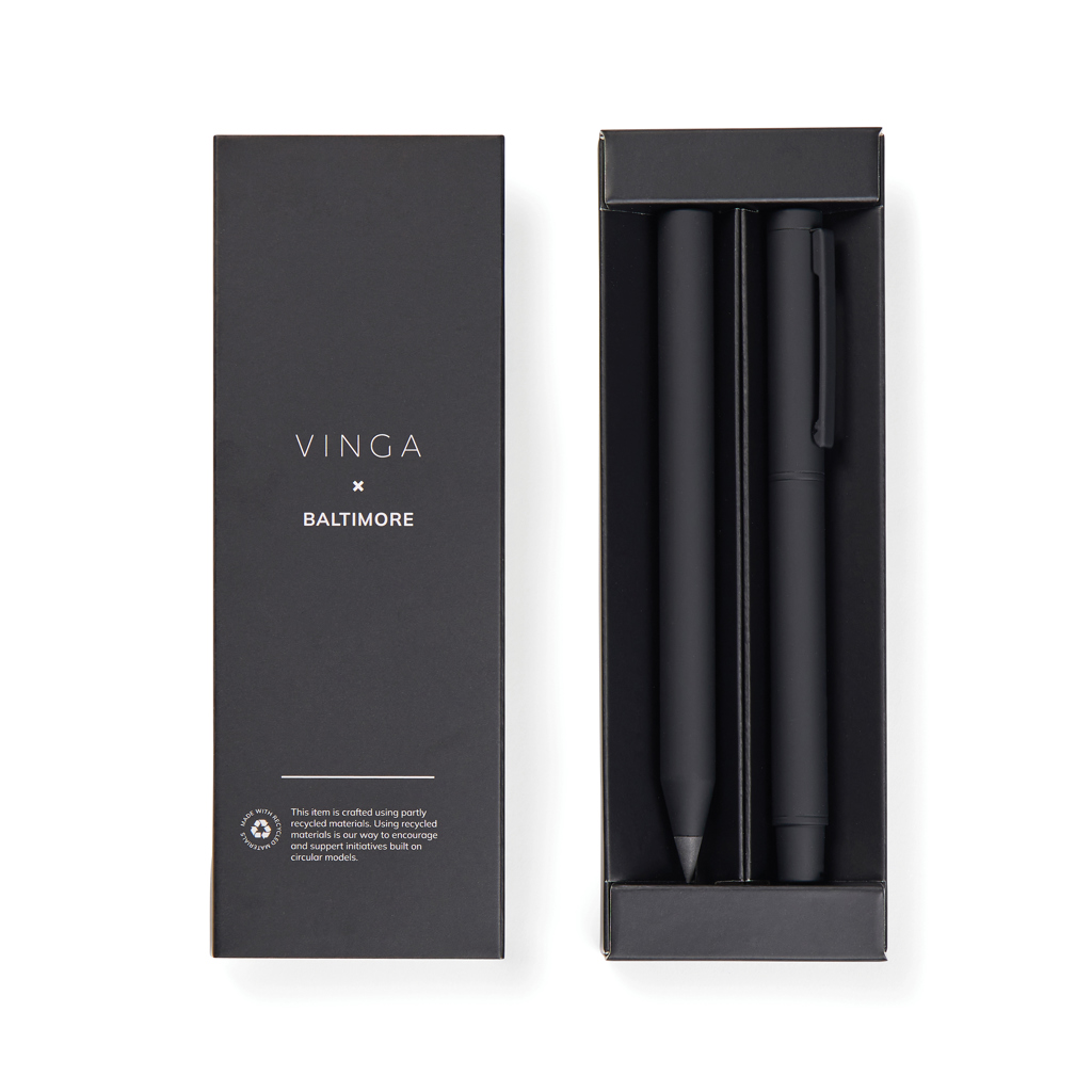 Set de bolígrafos personalizado VINGA de acero reciclado - Set de escritura personalizados - Regalo Promocional Personalizado - imagen 8