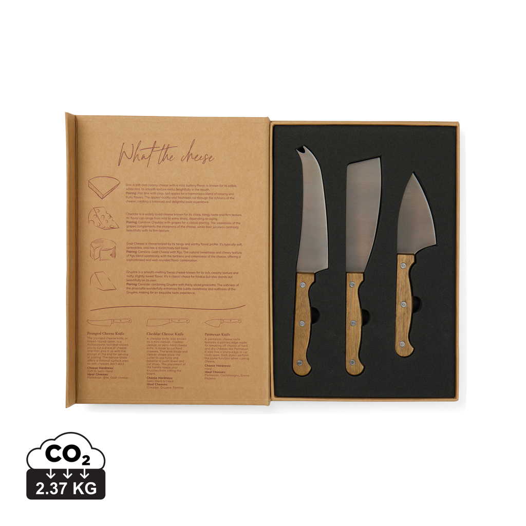 Set Historia del queso personalizado VINGA de acero inoxidable - Otros accesorios cocina - Regalo Promocional Personalizado