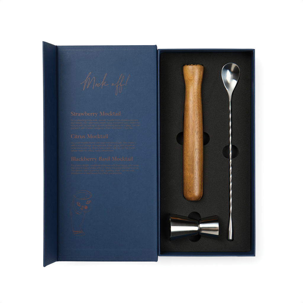 Set Historia del cóctel personalizado VINGA de acacia FSC - Set de vino - Regalo Promocional Personalizado - imagen 8