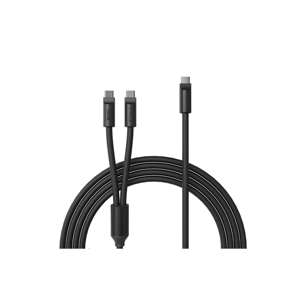 Cable de carga múltiple de silicona VINGA Baltimore (C+2C) - Tecnología - Regalo Promocional Personalizado - vista alternativa