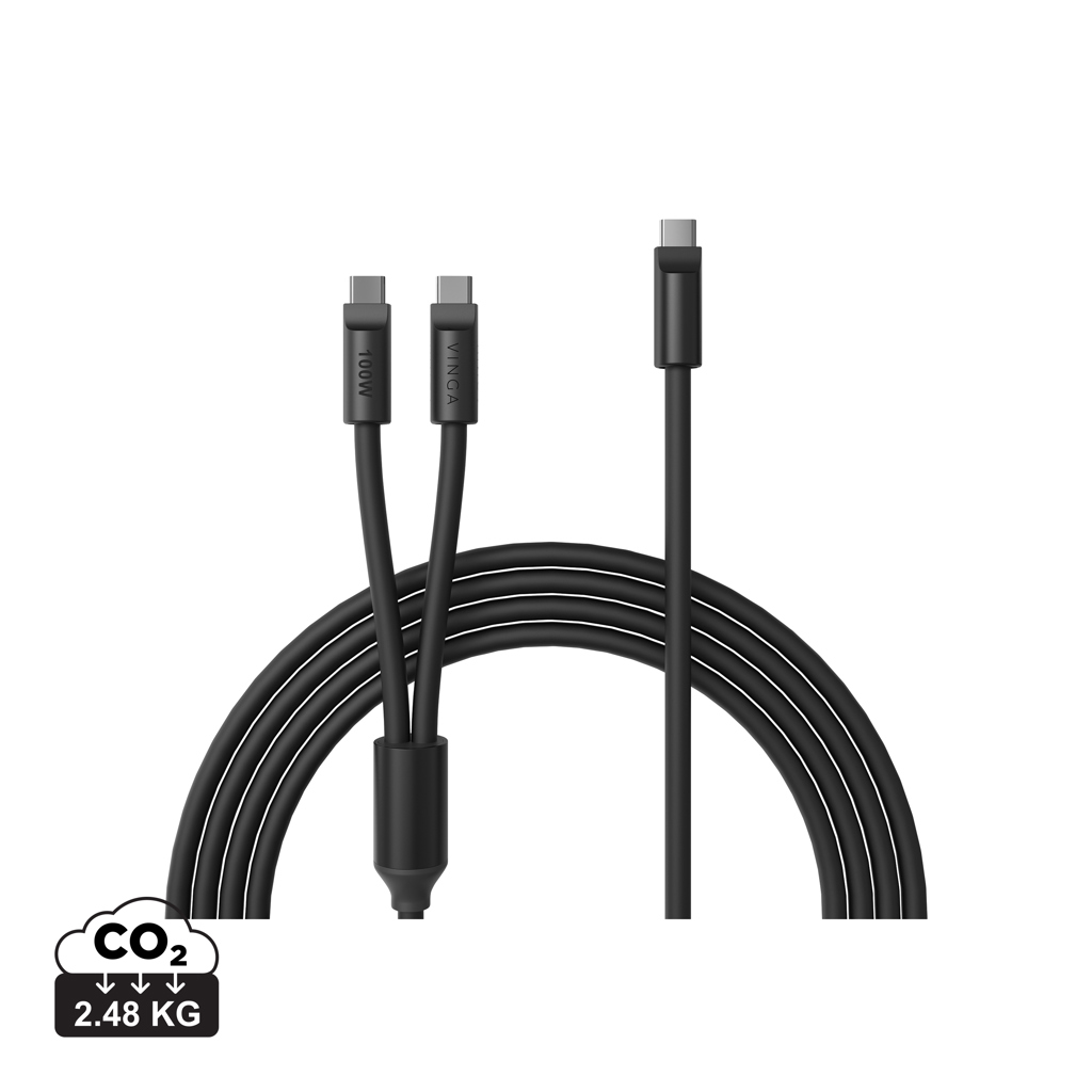 Cable de carga múltiple de silicona VINGA Baltimore (C+2C) - Tecnología - Regalo Promocional Personalizado