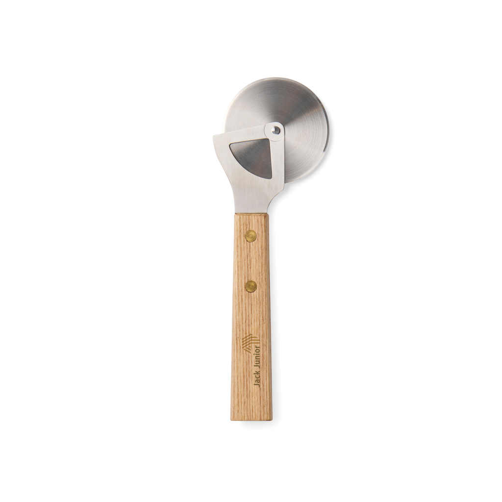 Cortador de pizza personalizado VINGA Paso de madera FSC y acero inoxidable - Otros accesorios cocina - Regalo Promocional Personalizado - imagen 4