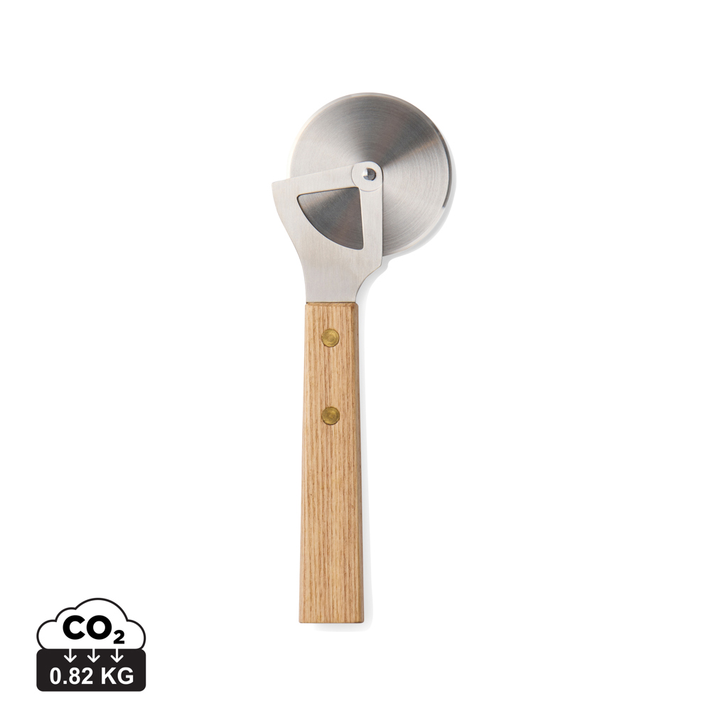 Cortador de pizza personalizado VINGA Paso de madera FSC y acero inoxidable - Otros accesorios cocina - Regalo Promocional Personalizado
