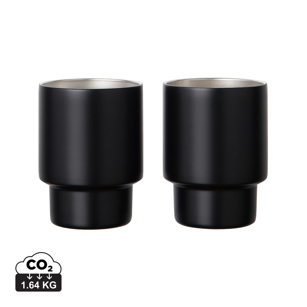 Set 2 tazas de acero inoxidable recicladas VINGA Nagano RCS - Tazas y vasos personalizados - Regalo Promocional Personalizado