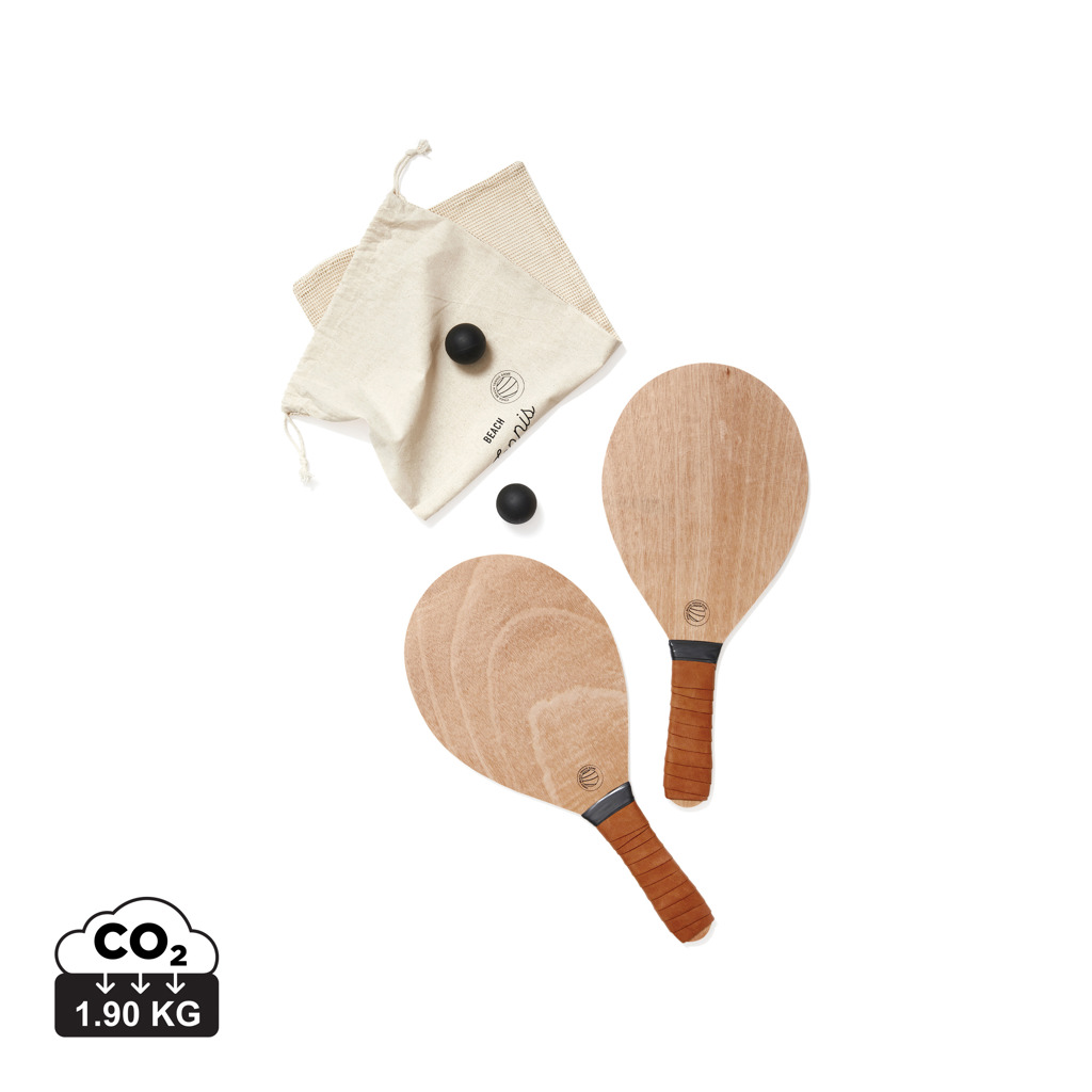Juego tenis de playa personalizado VINGA Colos de madera de álamo - Regalos Premium - Regalo Promocional Personalizado