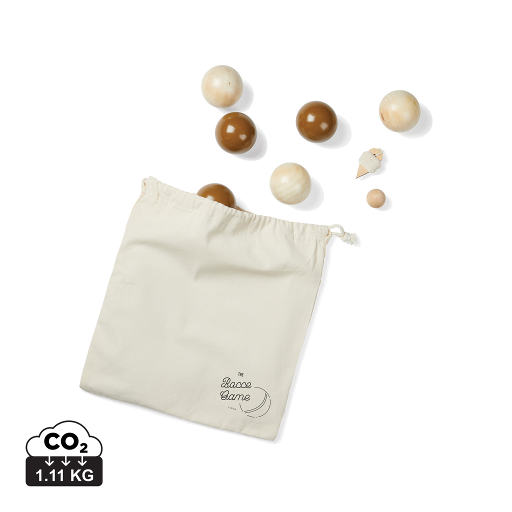 Juego de petanca personalizado VINGA de madera FSC con 6 bolas - Verano - Regalo Promocional Personalizado