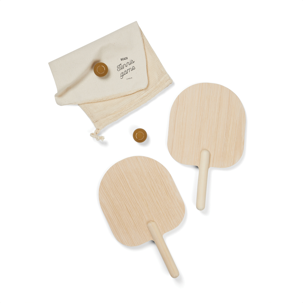 Juego de tenis playa personalizado VINGA Miro de madera contrachapada FSC - Verano - Regalo Promocional Personalizado - vista alternativa