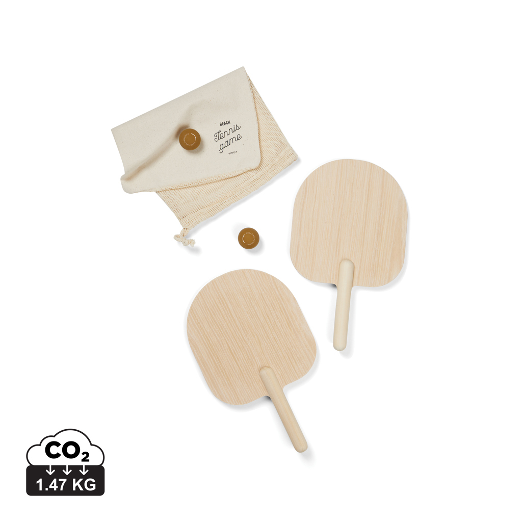 Juego de tenis playa personalizado VINGA Miro de madera contrachapada FSC - Verano - Regalo Promocional Personalizado