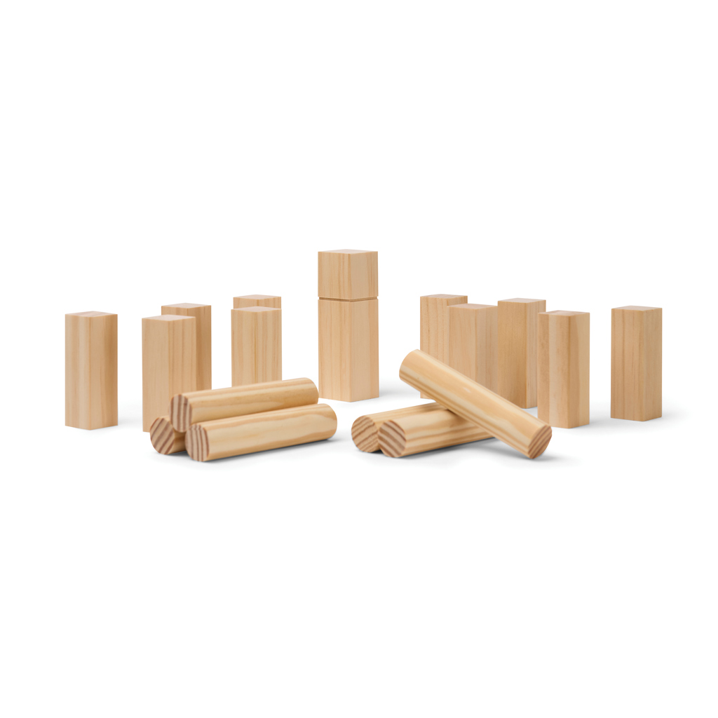 Mini juego VINGA Kubb personalizado de madera FSC con rey y kubbs - Verano - Regalo Promocional Personalizado - vista alternativa