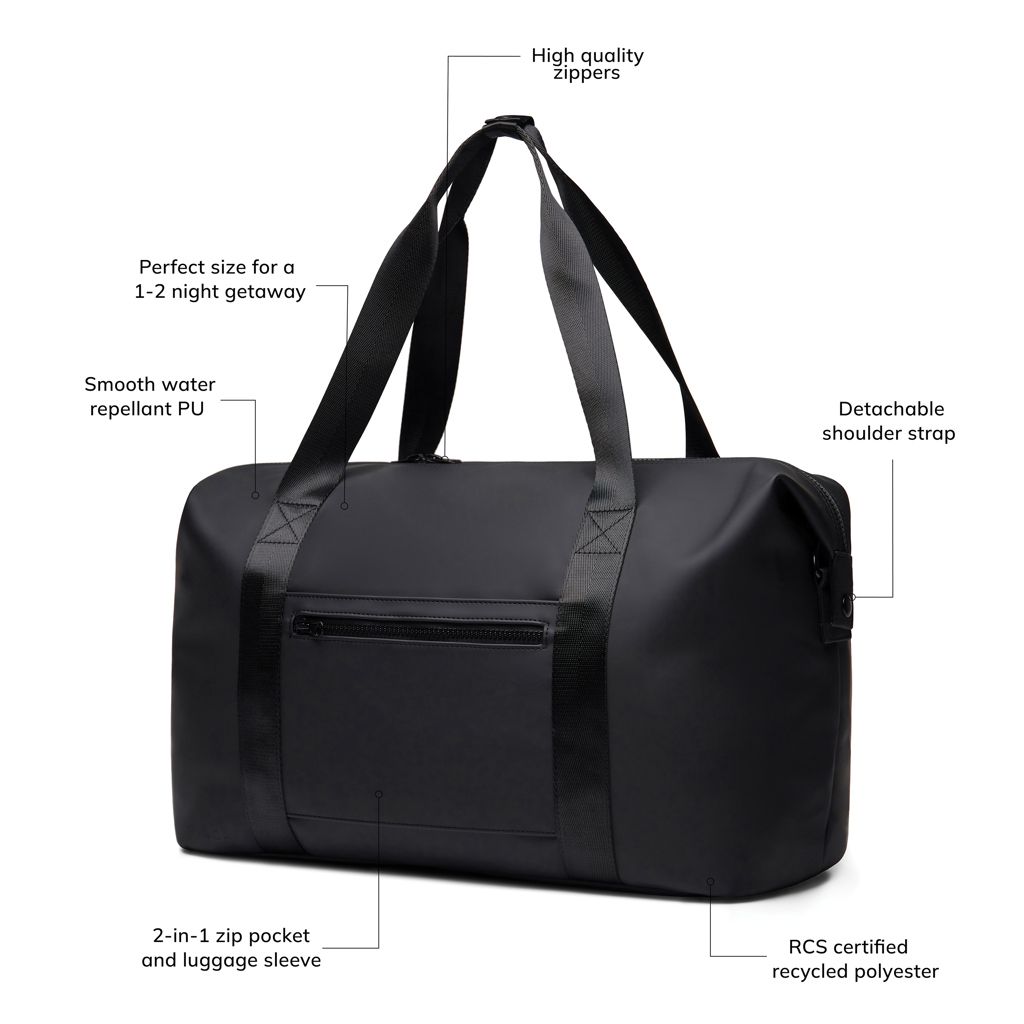 Bolsa fin de semana personalizada VINGA Baltimore de poliéster reciclado RCS - Regalos Premium - Regalo Promocional Personalizado - imagen 9