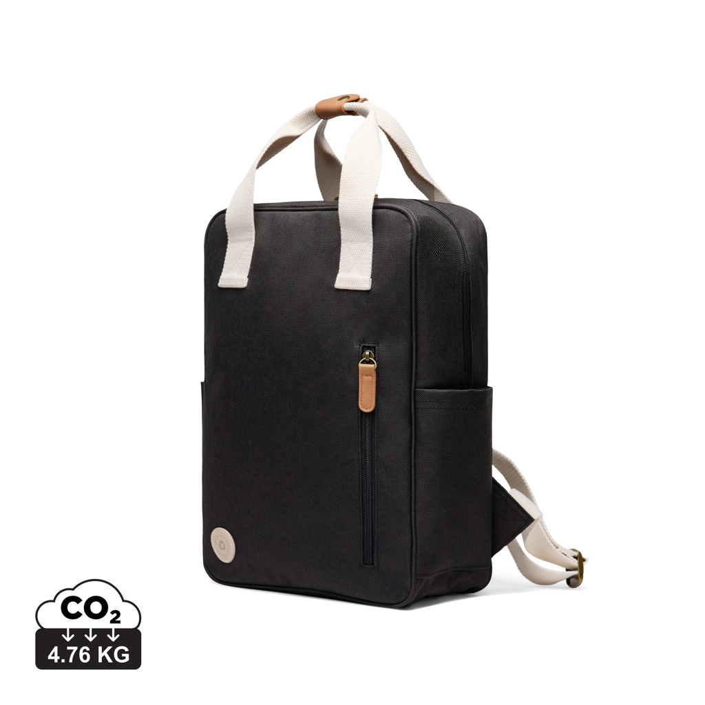 Mochila personalizada VINGA Sortino de poliéster reciclado RCS con detalles contraste - Regalos Premium - Regalo Promocional Personalizado