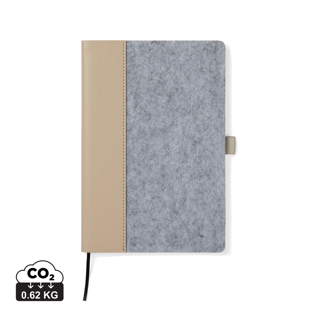 Cuaderno A5 personalizado VINGA Albon de fieltro reciclado GRS