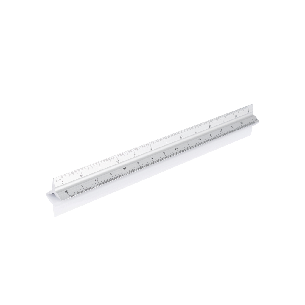 Regla personalizada triangular de aluminio con 5 escalas profesionales - Reglas y cutter - Regalo Promocional Personalizado - vista alternativa