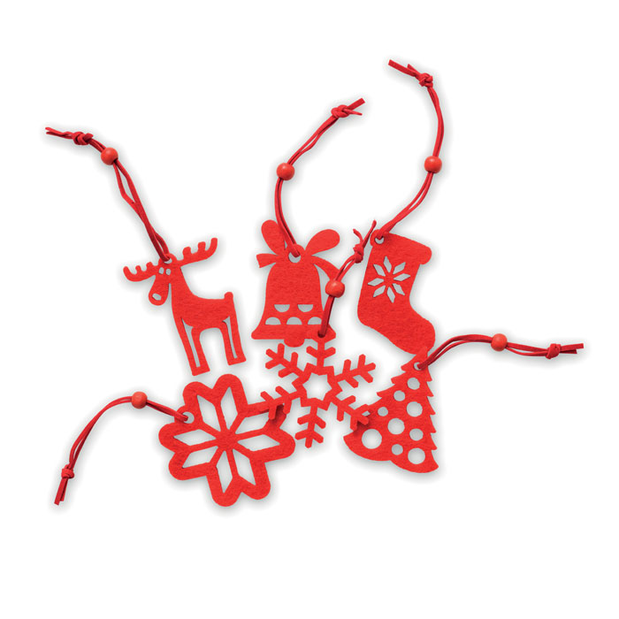 Set adornos navideños Rouge en fieltro - Packs de regalo personalizado - Regalo Promocional Personalizado - vista alternativa